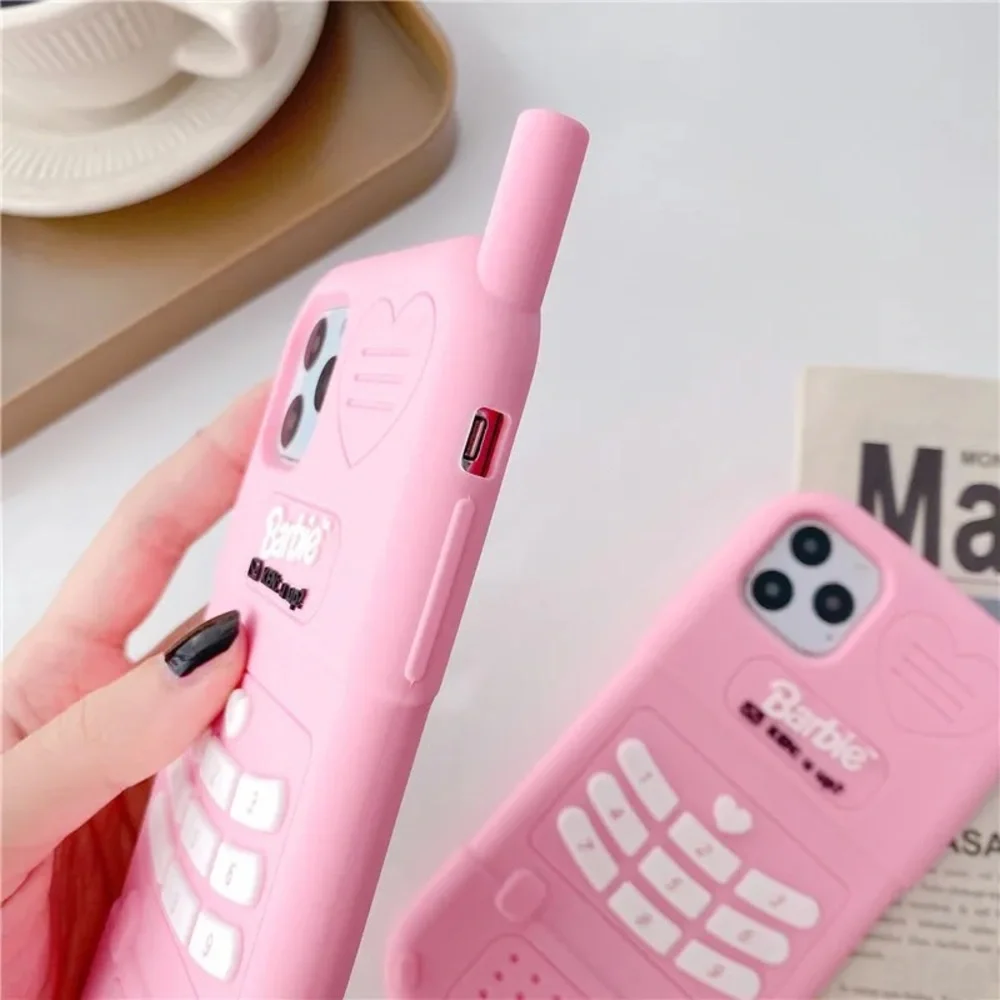 Cute Pink Barbie Girl Pink Phone Anti Drop ( iPhone 13 Pro)